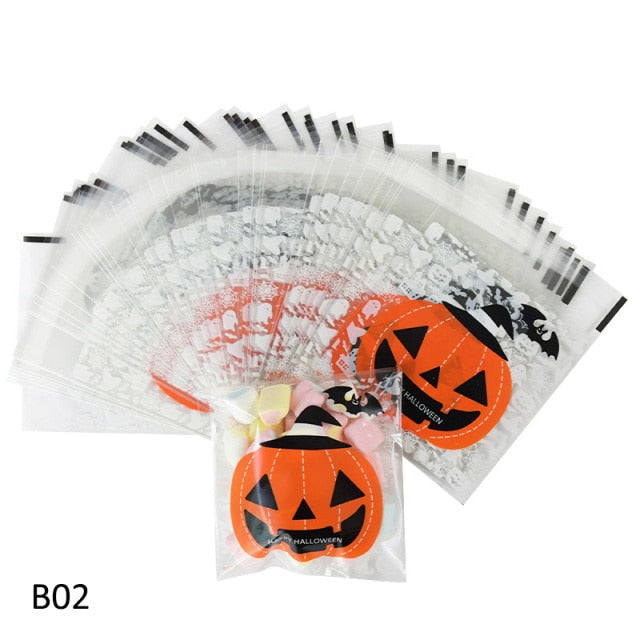 Horror Pumpkin Themed Halloween Candy Bag