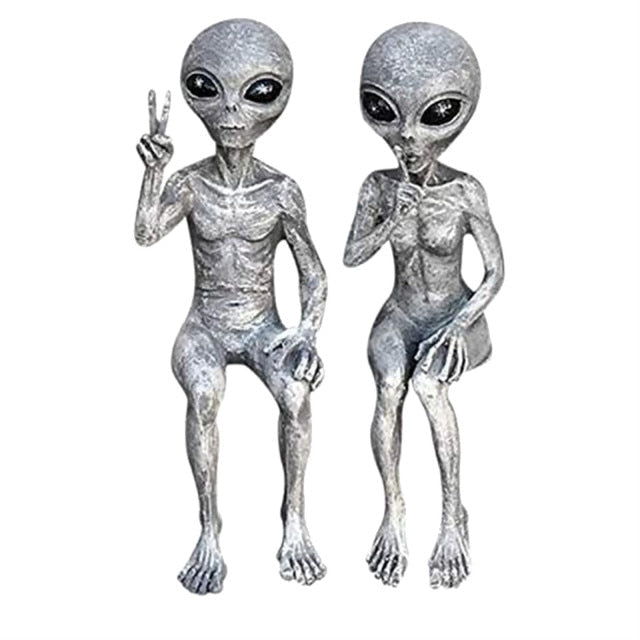 Outer Space Alien Statue Martians Garden Figurine