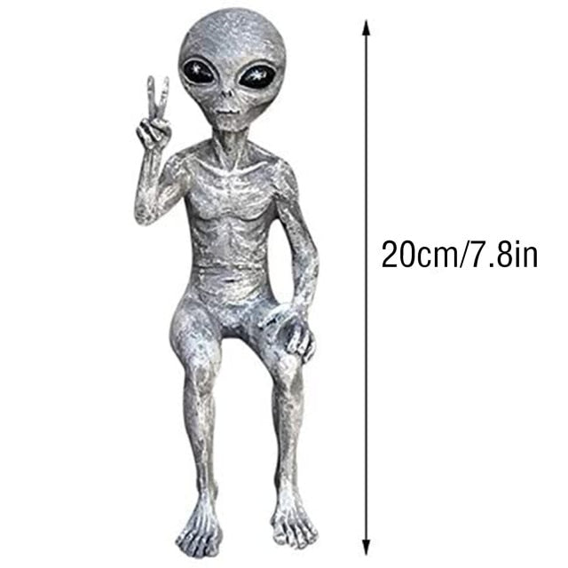 Outer Space Alien Statue Martians Garden Figurine