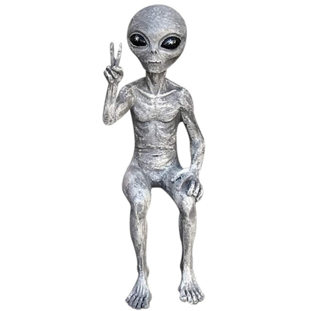 Outer Space Alien Statue Martians Garden Figurine