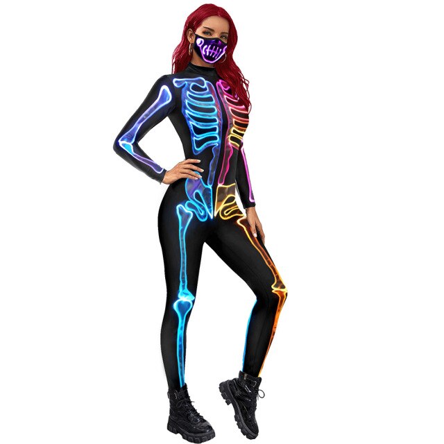 Glowing Fluorescent Skeleton Suit For Halloween