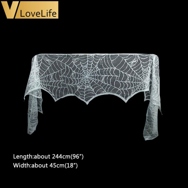 Halloween Themed Spider Web Table Runner