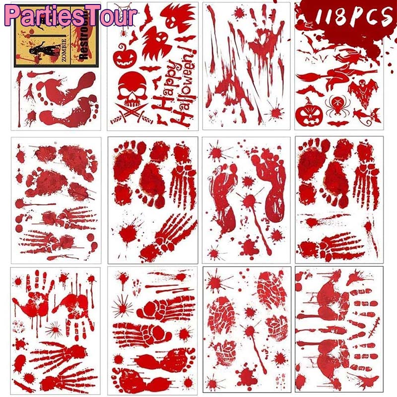 Bloody Print Halloween Wall Stickers
