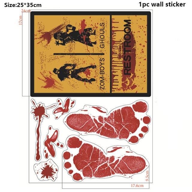 Bloody Print Halloween Wall Stickers