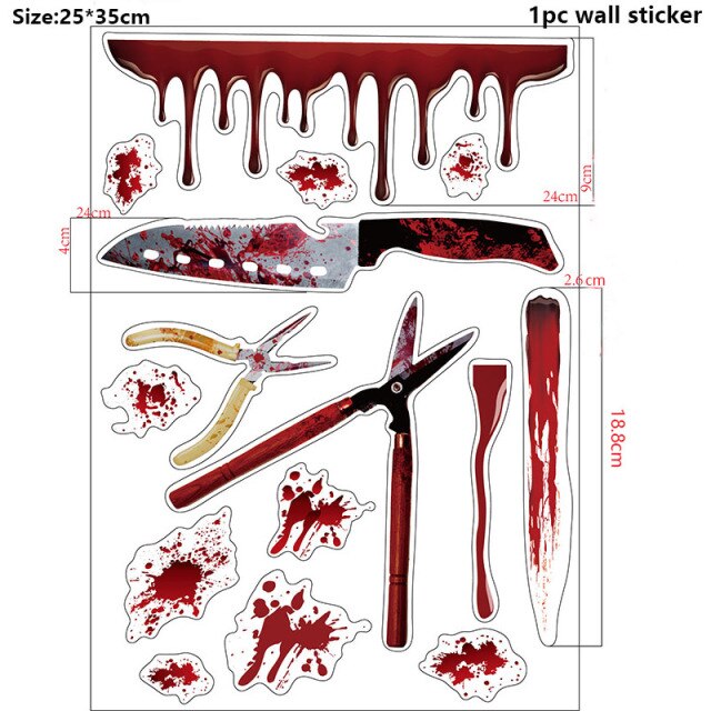Bloody Print Halloween Wall Stickers