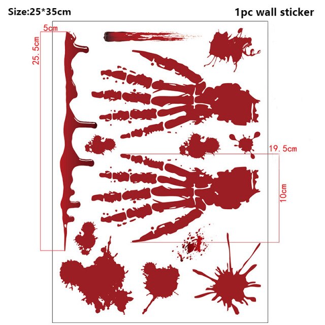 Bloody Print Halloween Wall Stickers
