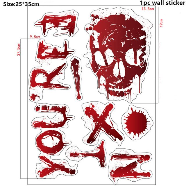 Bloody Print Halloween Wall Stickers