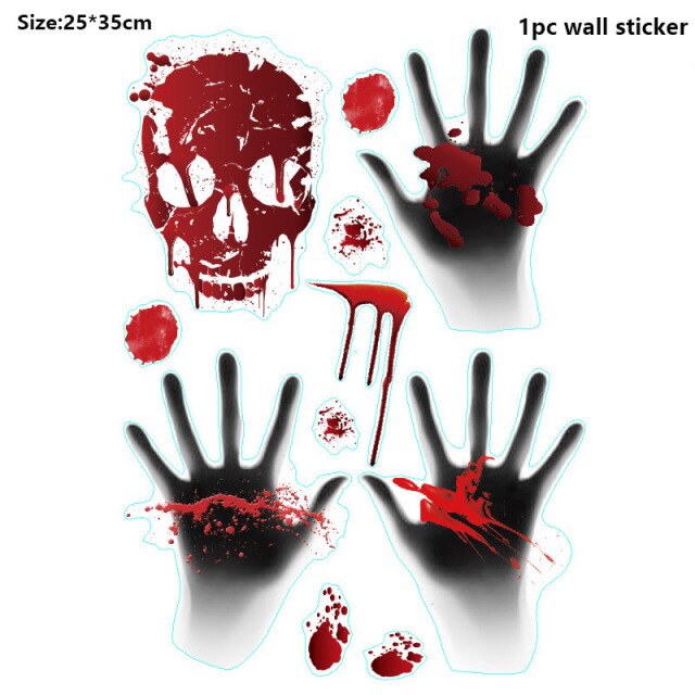 Bloody Print Halloween Wall Stickers