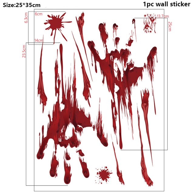 Bloody Print Halloween Wall Stickers