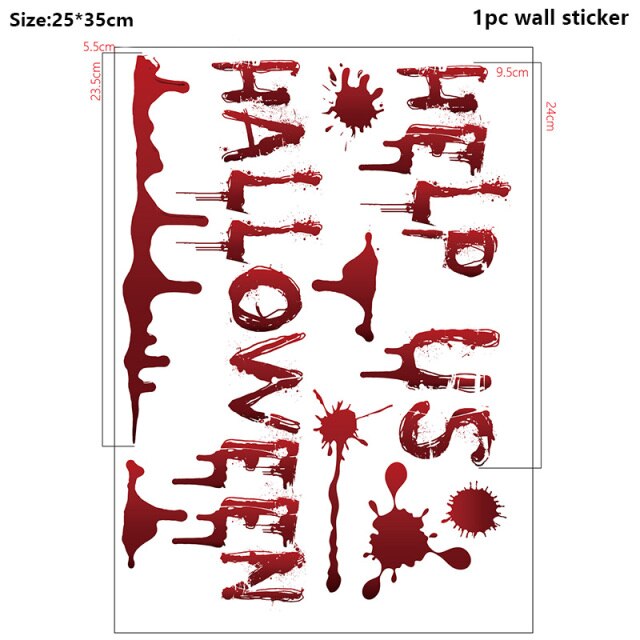Bloody Print Halloween Wall Stickers