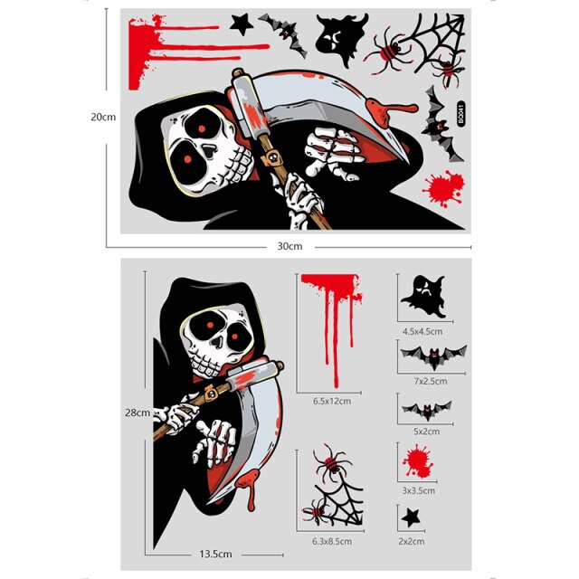 Halloween Window Stickers Pumpkin Ghost