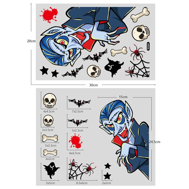 Halloween Window Stickers Pumpkin Ghost
