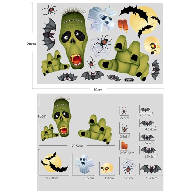 Halloween Window Stickers Pumpkin Ghost