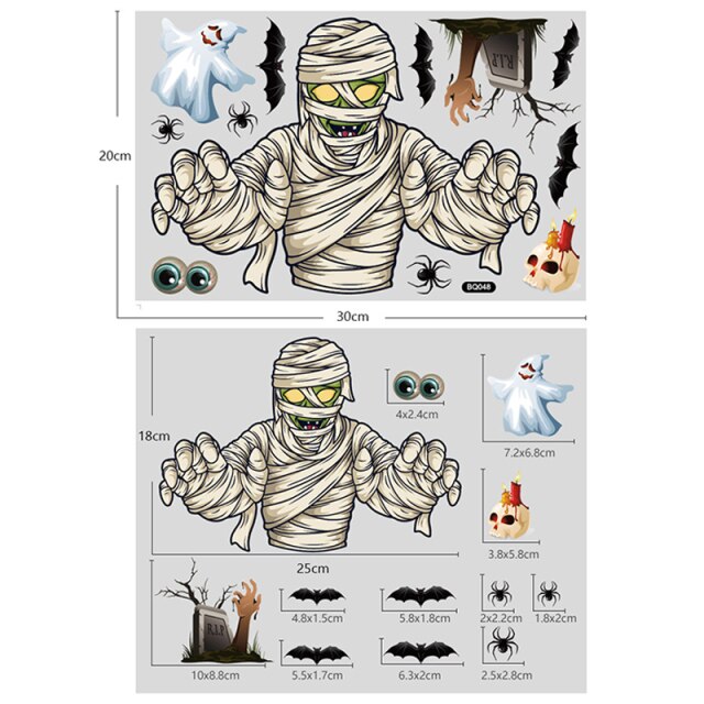 Halloween Window Stickers Pumpkin Ghost