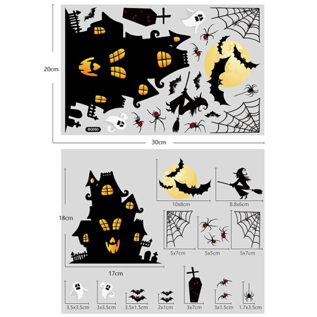 Halloween Window Stickers Pumpkin Ghost