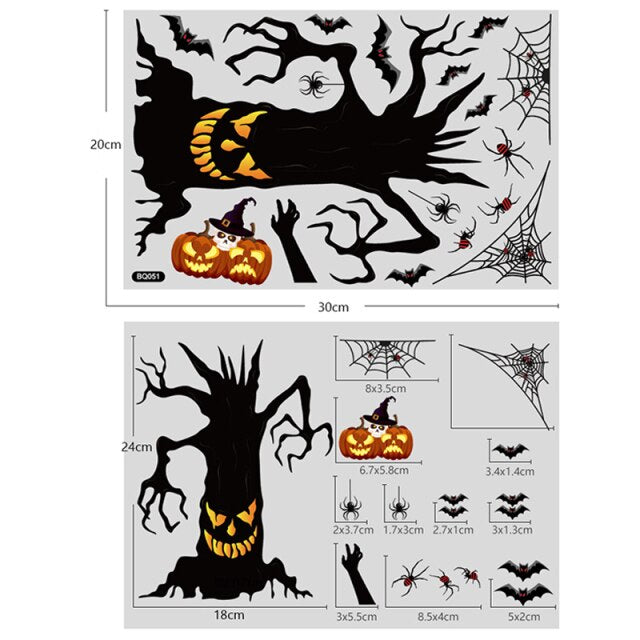 Halloween Window Stickers Pumpkin Ghost
