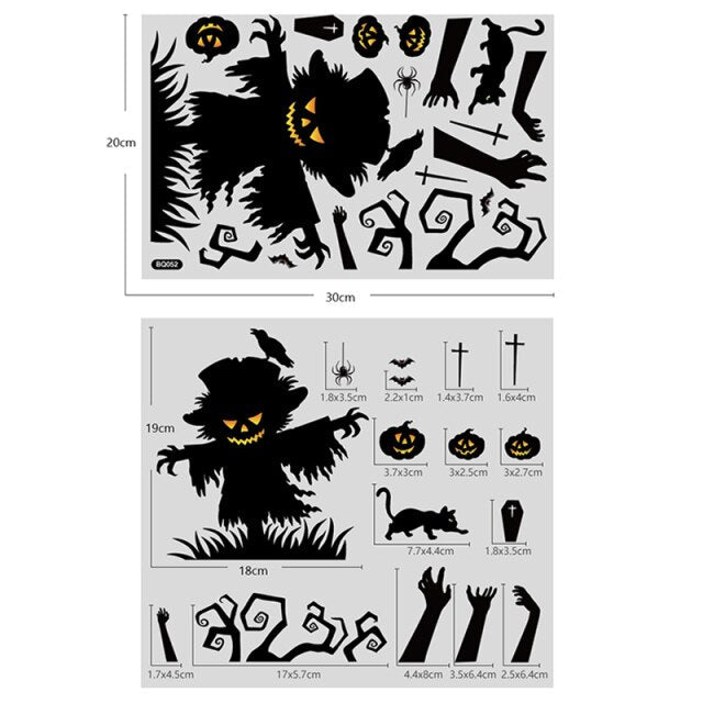 Halloween Window Stickers Pumpkin Ghost