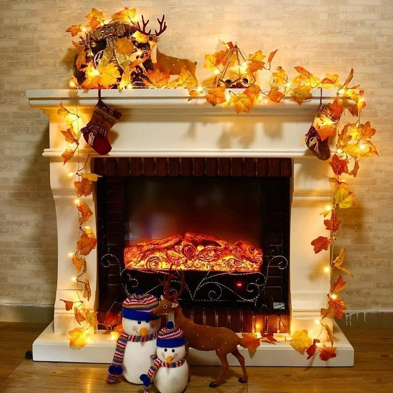 Autumn Maple Leaves Light Garland Decoration