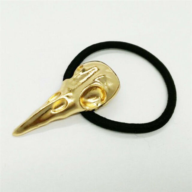 Gothic Raven Skull Elastic Hair Band