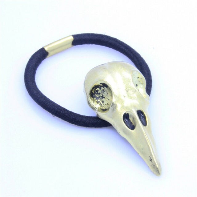 Gothic Raven Skull Elastic Hair Band