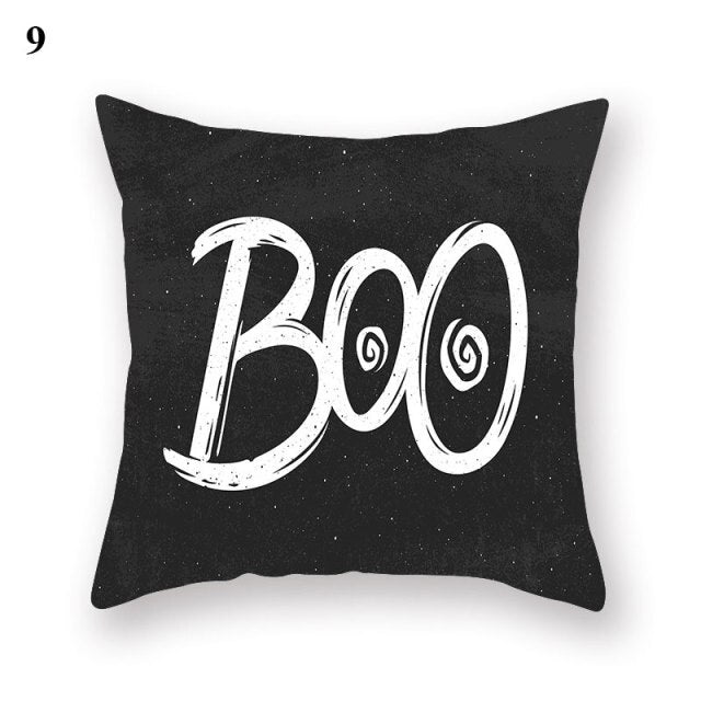 Halloween Series  Peach Skin Pillowcase Black White Skull