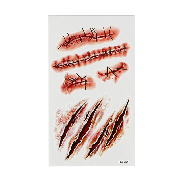 Body Wound Tattoo For Halloween