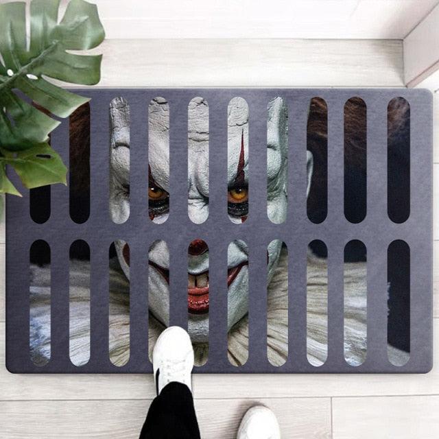 3D Scary Clown Trap Visual Carpet Rug Mat For Halloween