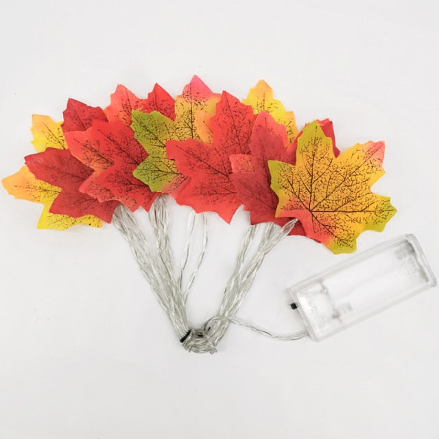 Artificial Maple Leaves With Fairy Lights