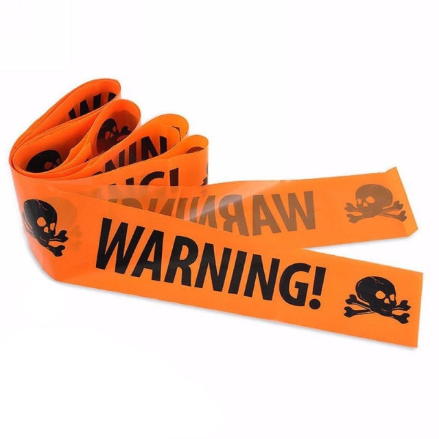 Warning Tape Sign Halloween Props Window Props