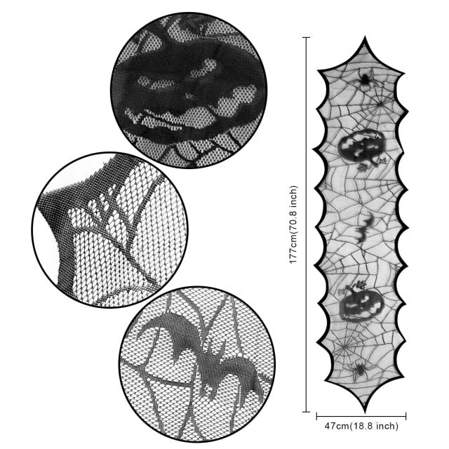 Halloween Themed Spider Web Table Runner