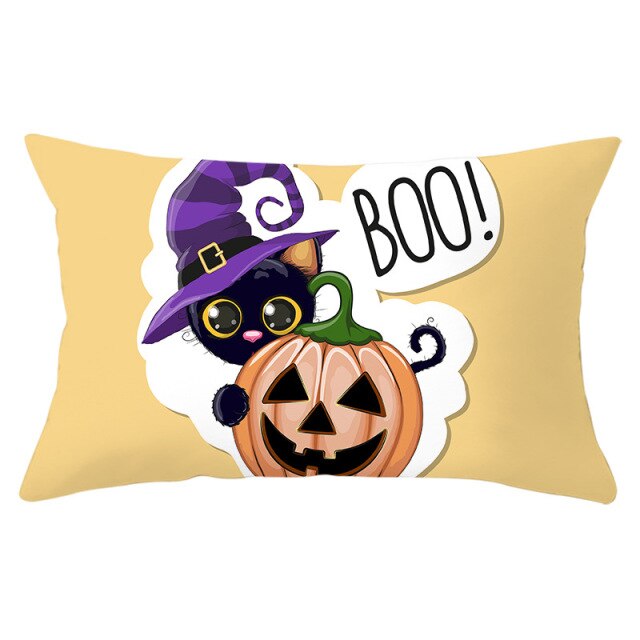 Colorful Pumpkin Funny Owl Printed Lumbar