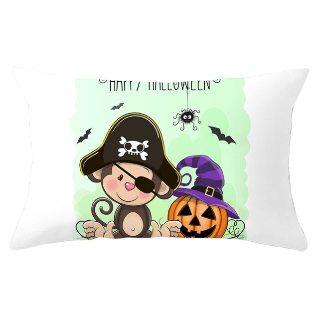 Colorful Pumpkin Funny Owl Printed Lumbar