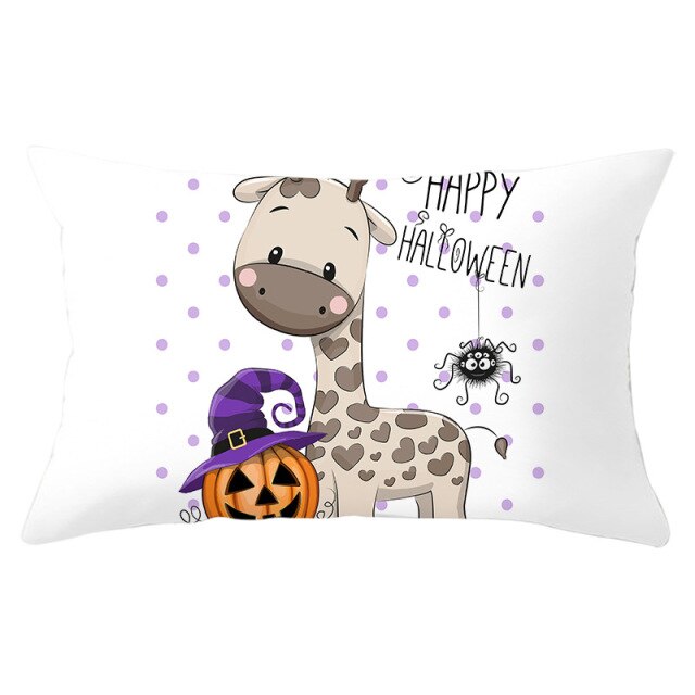 Colorful Pumpkin Funny Owl Printed Lumbar