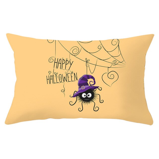 Colorful Pumpkin Funny Owl Printed Lumbar