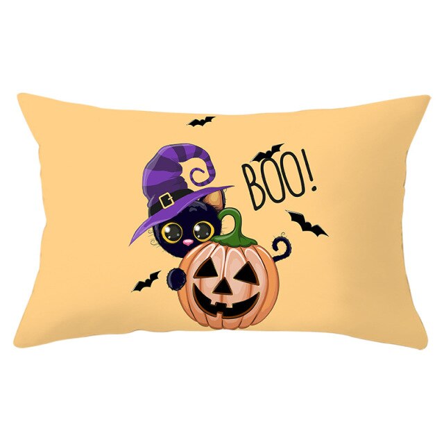 Colorful Pumpkin Funny Owl Printed Lumbar