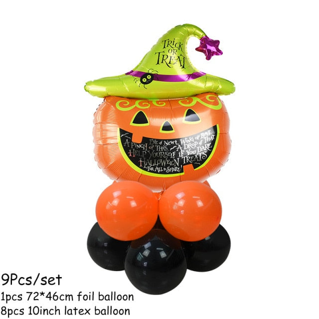 Pumpkin Ghost Witch Stand Balloon Kit