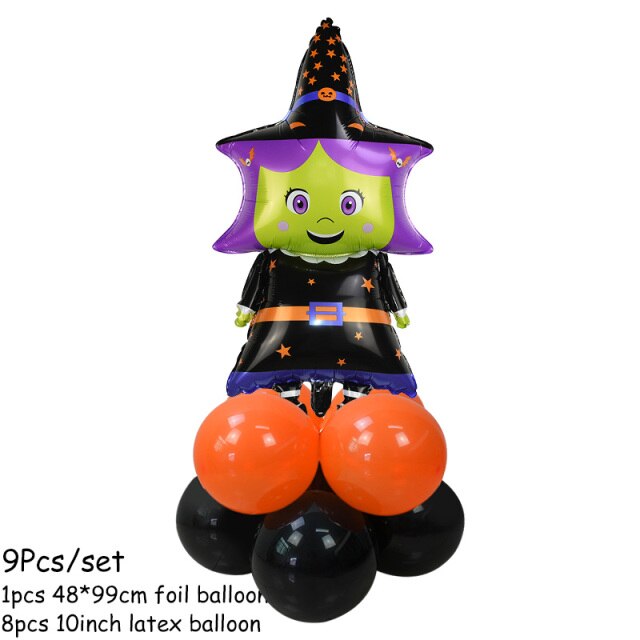 Pumpkin Ghost Witch Stand Balloon Kit