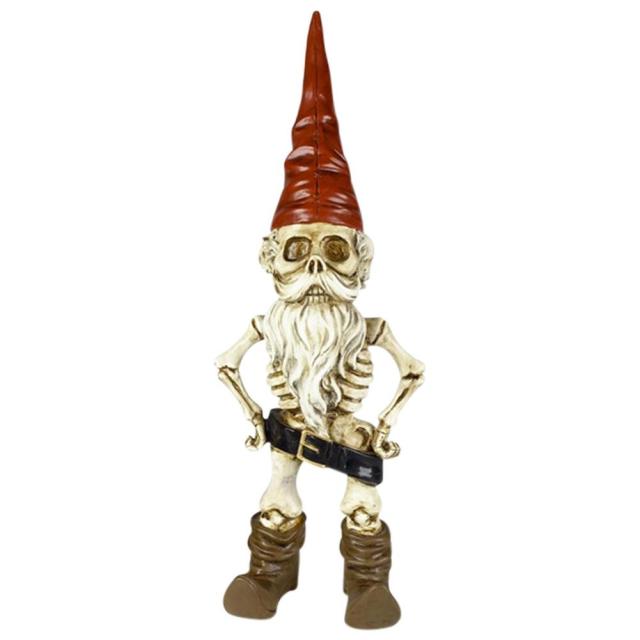 Skeleton Statue Gnome Figurine Resin Garden Sculpture
