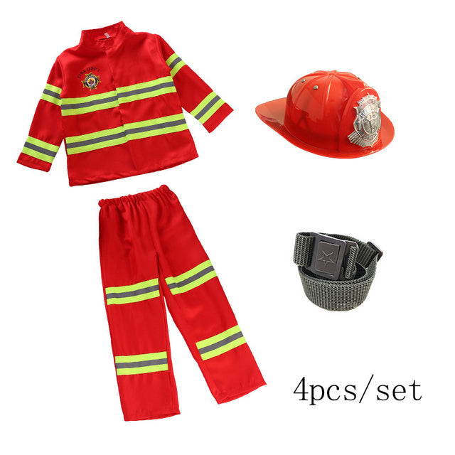 Firefighter Halloween Cosplay Uniform For Kids