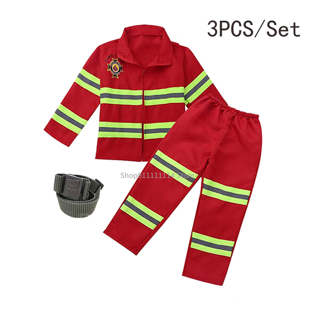 Firefighter Halloween Cosplay Uniform For Kids
