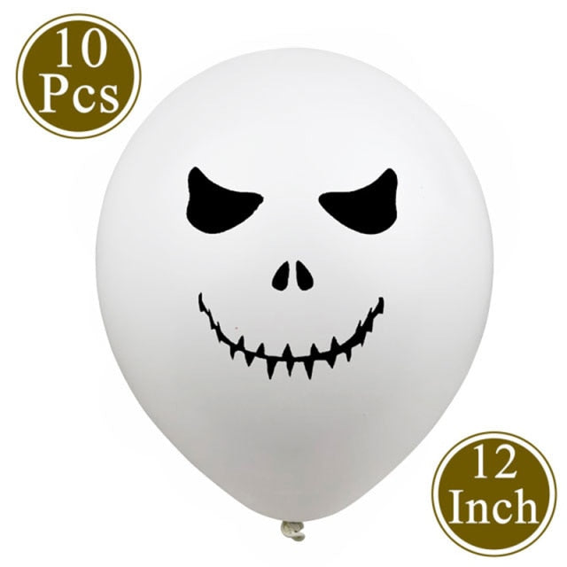 White Latex Balloons Spider Ghost Witch Air Balloons