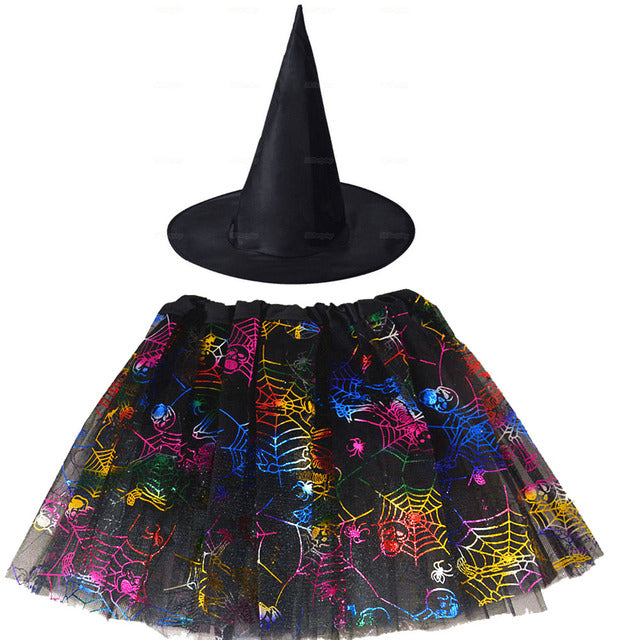 Spider Web Tutu Cobweb Skirt Witch Wizard Hat Tulle Outfits