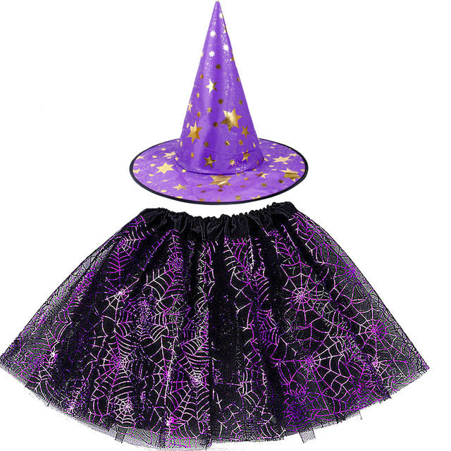 Spider Web Tutu Cobweb Skirt Witch Wizard Hat Tulle Outfits