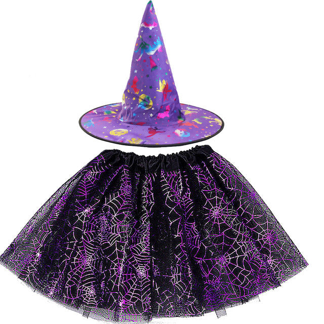 Spider Web Tutu Cobweb Skirt Witch Wizard Hat Tulle Outfits