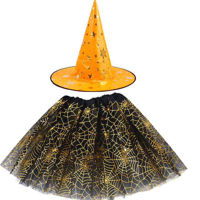 Spider Web Tutu Cobweb Skirt Witch Wizard Hat Tulle Outfits