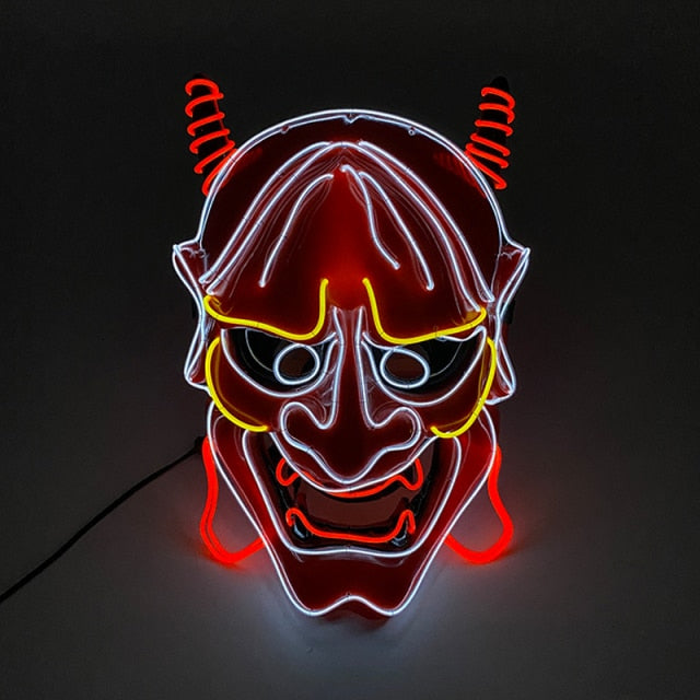 LED Neon Light Horror Masks Set