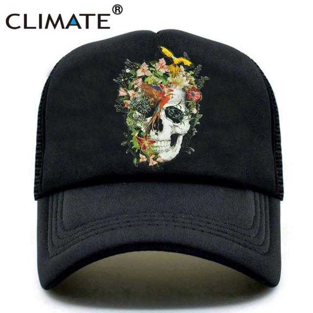 Flower Skeleton Trucker Cap