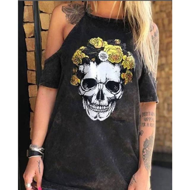 Summer Dresses Women Punk Style Loose Halter Neck