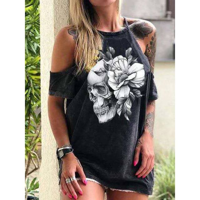 Summer Dresses Women Punk Style Loose Halter Neck