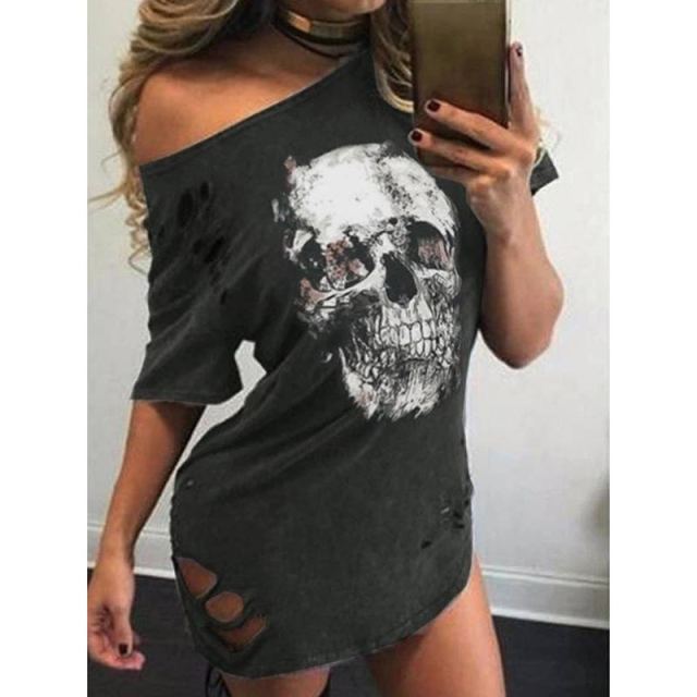 Summer Dresses Women Punk Style Loose Halter Neck